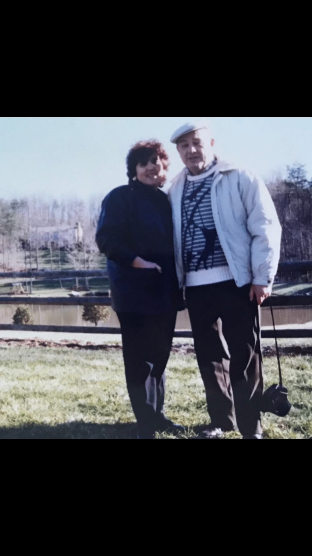 Titina and Romualdo Magnelli standing together outdoors