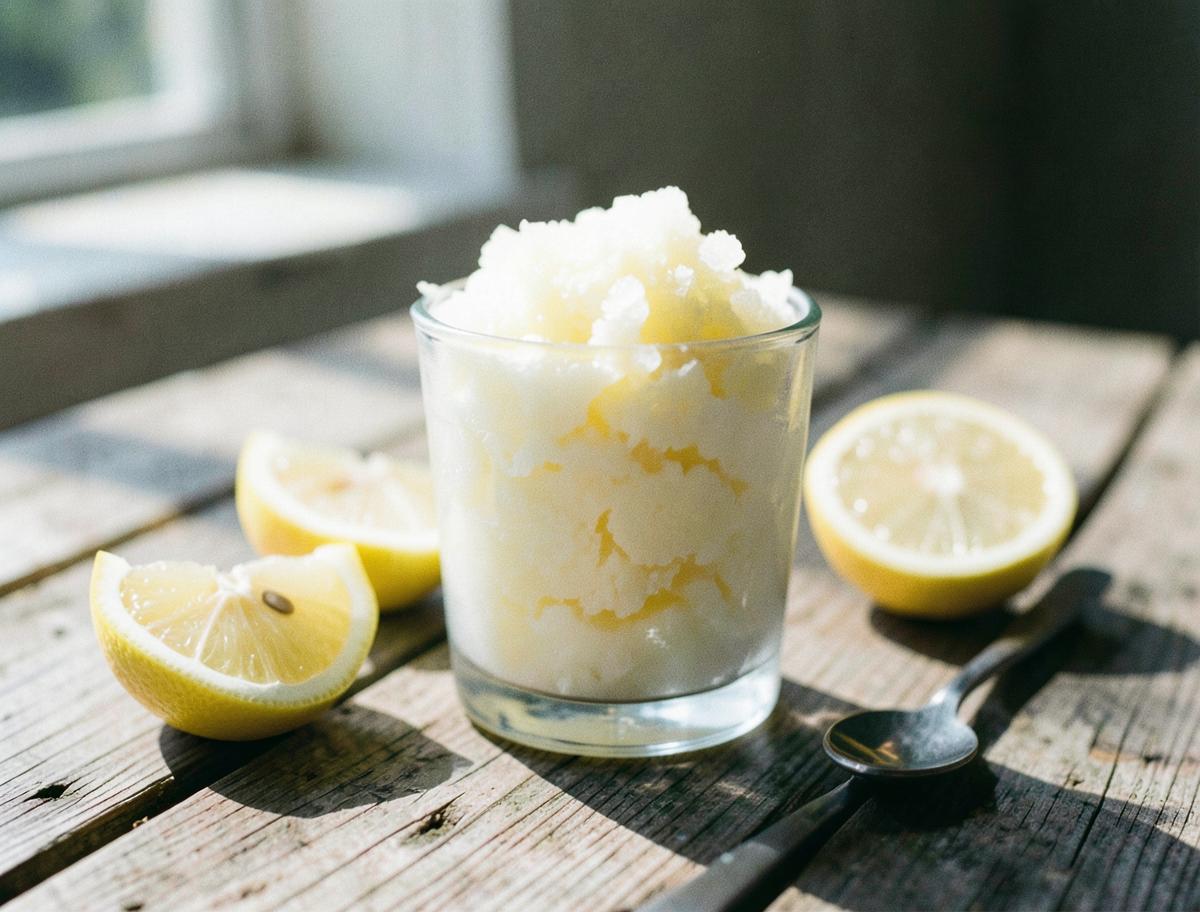 Granita al Limone, prepared for the table