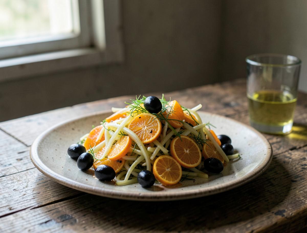 Insalata di Arance, prepared for the table