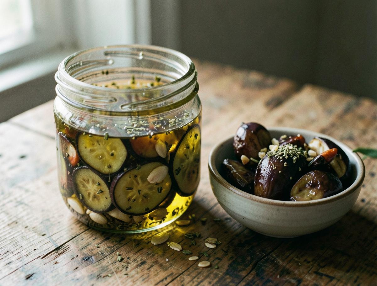 Melanzane Sott'Olio, prepared for the table