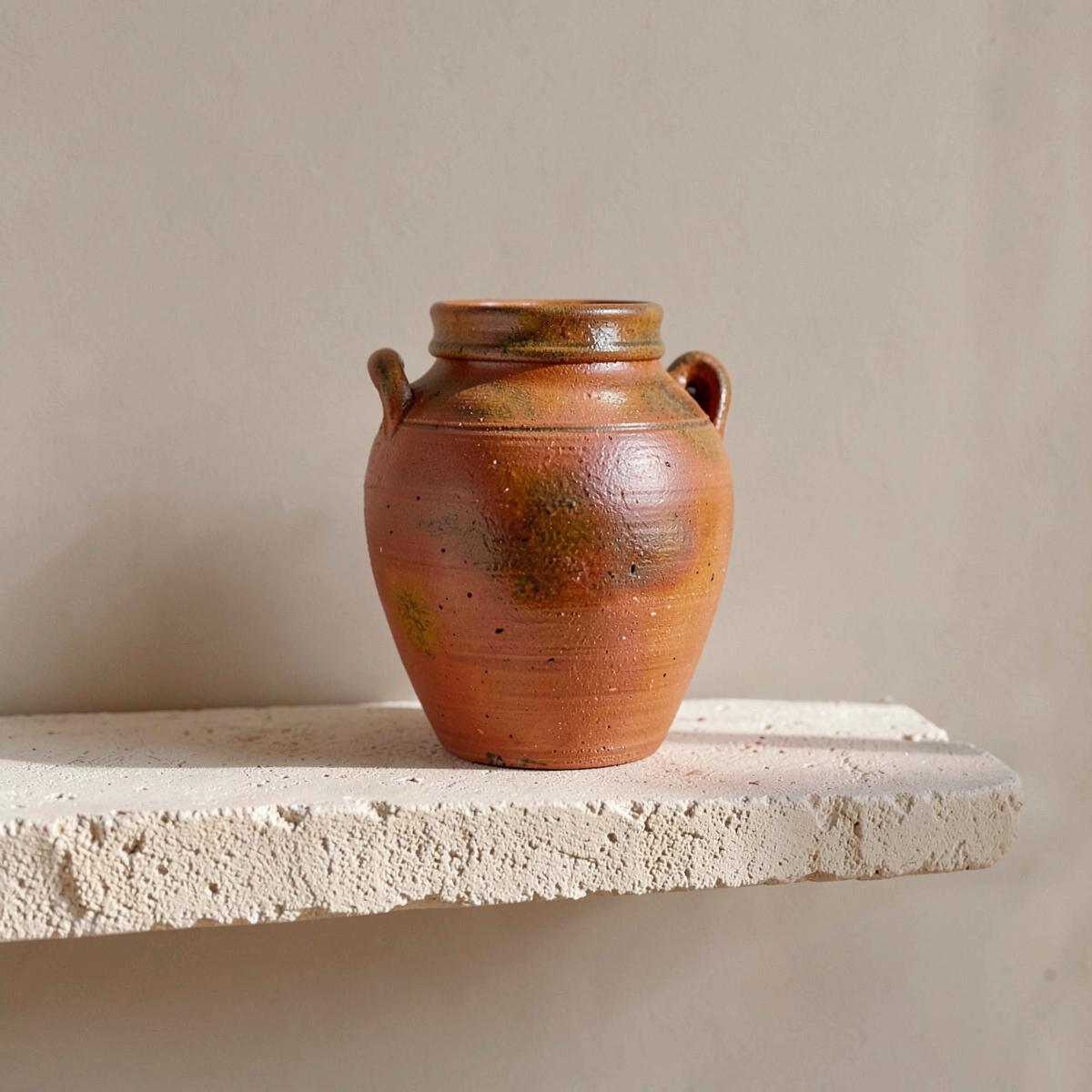 Hand-thrown terracotta olive jar